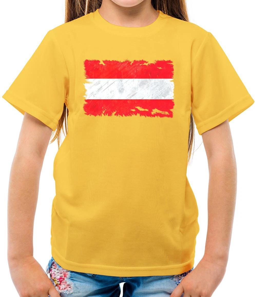Austria Grunge Flag - Kids T-Shirt - Austrian Vienna Flags Country City 130