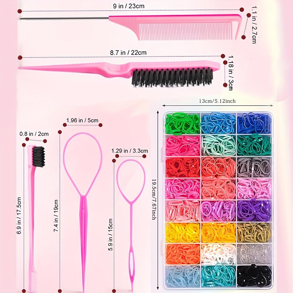 high quality2000 Elastic Hair Rubber Bands, 24 Colors ' Headbands, Elastic Bands with Hair Ties for