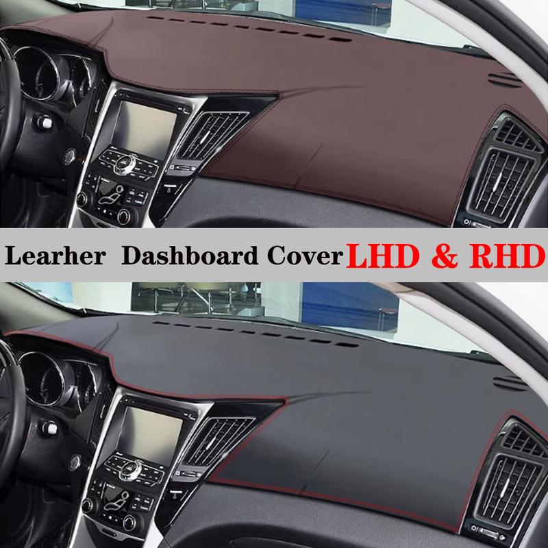 Dashboard Dash Mat Cover PU Leather Pad Carpet Sunshade Anti-UV Car Accessories For Hyundai Sonata 2010 2011 2012 2013 2014 YF