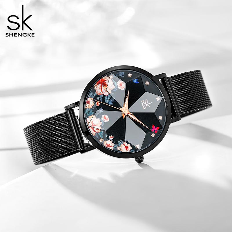 Shengke Fashion Diamond Women Watches s Woman's Quartz Wristwatches Top Luxury Ladies Clock SK Original Mujer Montre