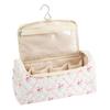 Quilted Travel Case with Hanging Hook Portable Storage Bag Large Capacity Floral Carrying Bag for Hair Curler Accessory