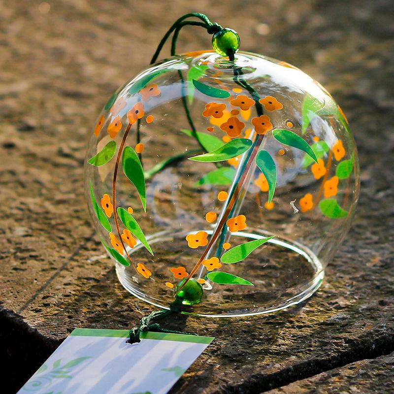 Cherry Blossom Glass Wind Chime - DIY Transparent Hanging Ornament