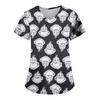 Women's Fashion Casual Christmas Print Pocket T-shirt Top