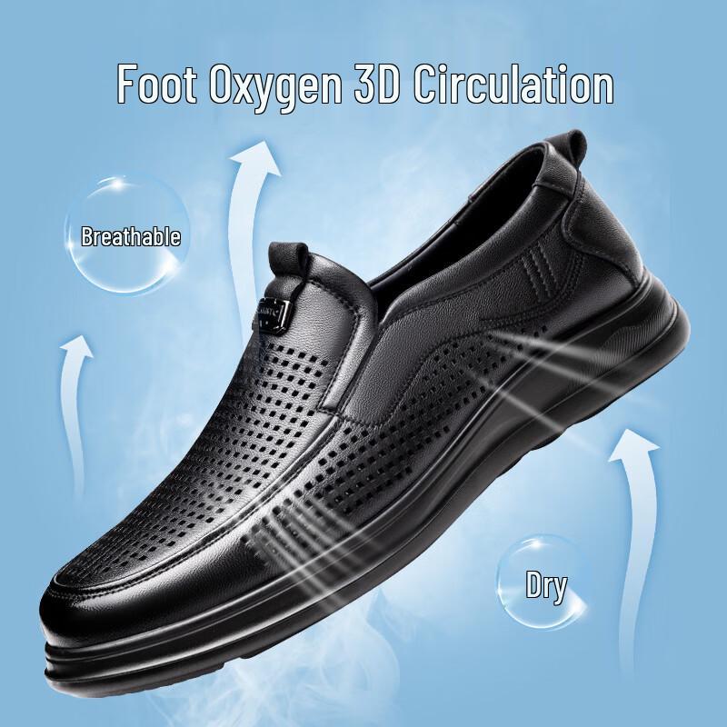 LAORENTOU Men s Perforated Leather Casual Shoes LL176 41