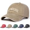 Casquettes de Baseball Unisexes Broderie Los Angeless Lavées Printemps Automne Chapeau Solaire d'Extérieur Réglable Casquettes Trucker Décontractées