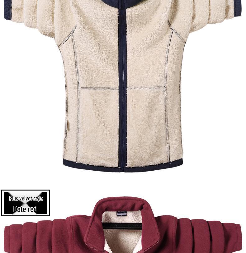 Plus Size Men's Lambskin Jacket and Sweater for Autumn/Winter 
