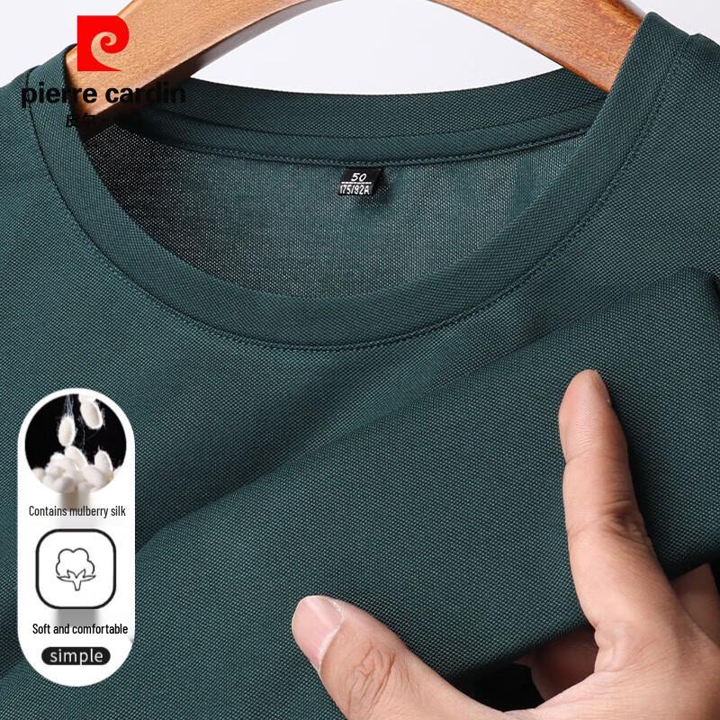 

Pierre Cardin Men s 3/4 Sleeve Silk Blend Round Neck T-Shirt 48/M