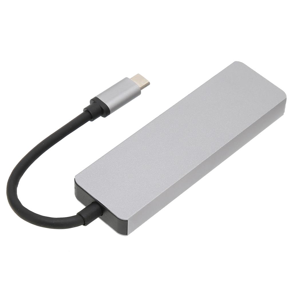 USB C Splitter Silber Sofortige Erweiterung 5 Gbit/s Geschwindigkeit 4K Videoausgabe Speicherkartenunterstützung Metallmaterial 5 in 1 Hub
