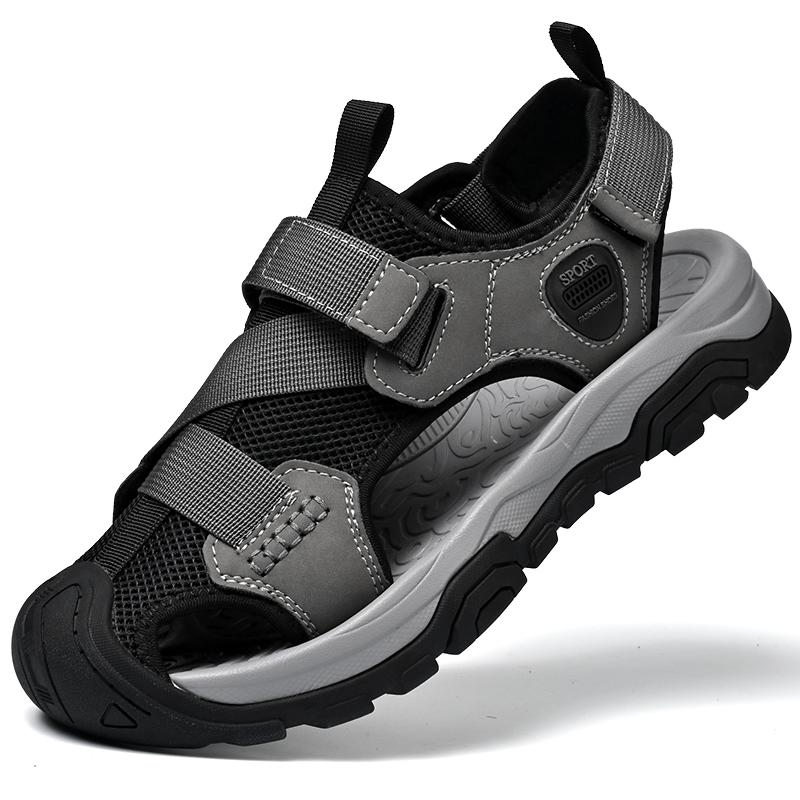 

Fashion Male Luxury Sandals Mens Slip on Walking Shoes Summer New Flats Fashion Mesh Casual Sandals Men Breathable Outdoor Beach Shoes 38