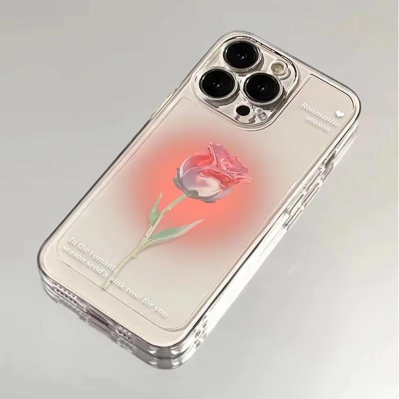 Beautiful Pink Roses Phone Case For Samsung Galaxy S26 S25 Ultra S24 S23 FE S22 S21 Plus S20 A73 A72 A71 Clear Bumper Cover