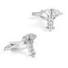 Electroplated Silver Double Snake Staff Reverse Cross Shaped Metal Cufflinks Men's French
