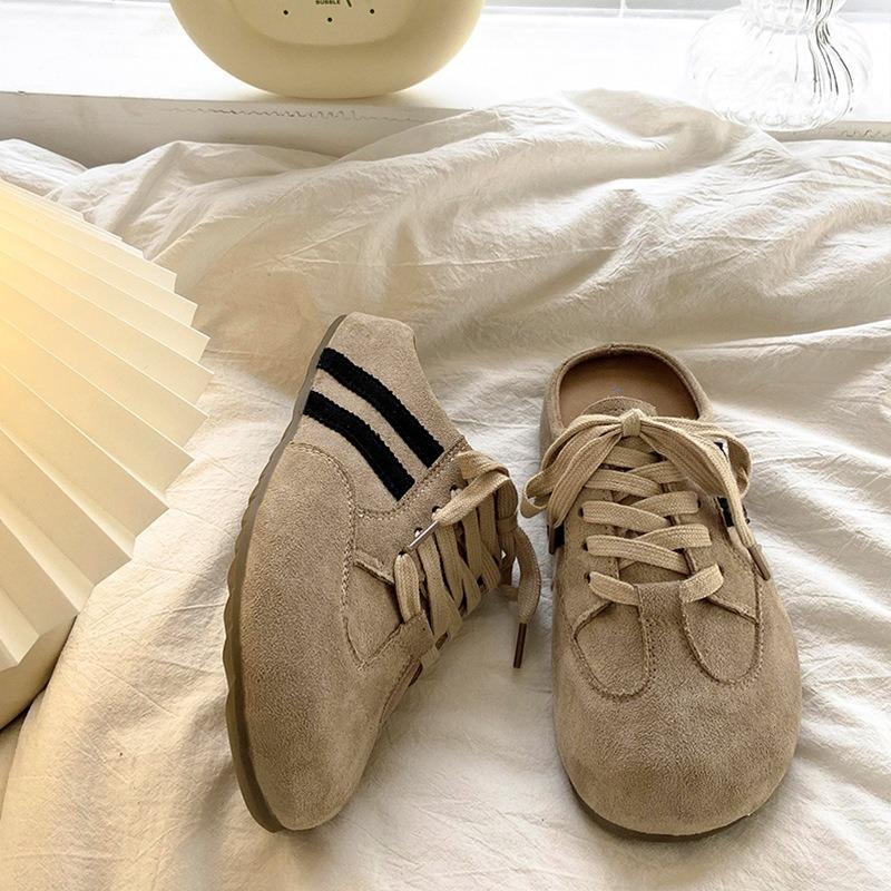 Temperament bag head half slippers women wear new summer and autumn thick bottom lazy one pedal