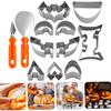 Halloween Kürbisschnitzset, Edelstahl-Ausstecher-Set, DIY Jack O'Lantern Werkzeug zur Kürbisdekoration, Backgeschenk
