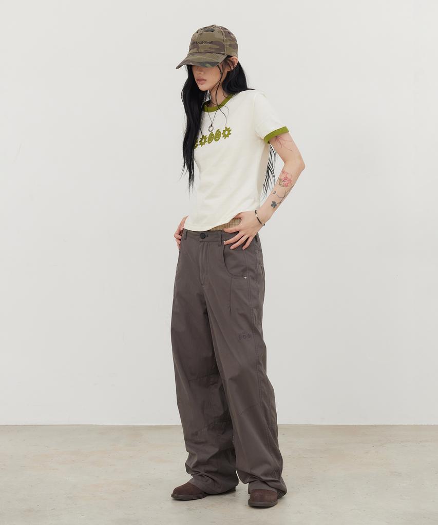 Tonilolenseu [W] Symbol Logo Applique Ringer T-Shirt Cream
