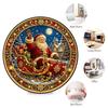 Cute Christmas Day Gift Bell Santa Claus Snowman Christmas Tree round rug Home Soft Decorative Anti slip Chair Mat Carpet Outdoor Floor Mat Carpet 6