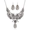 Fashion Hollowed Out Butterfly And Flower Design Women Necklace Earring Set For Women And Men