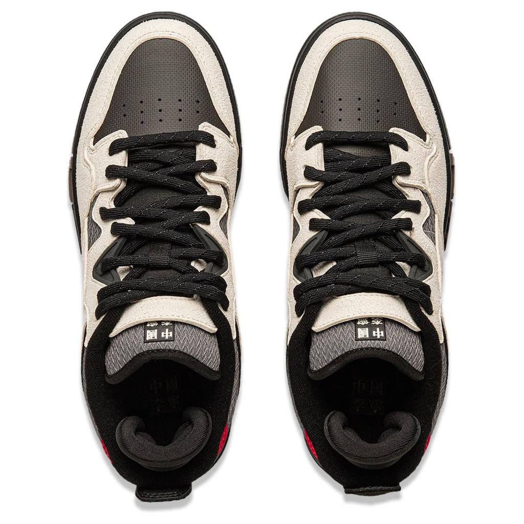 Li Ning We I Pro Seria Skateboard Confortabil Versatil Durabil Antiderapant Pantofi Skate Low-Top Adidași Femei Gri Deschis Roșu AECU038-3