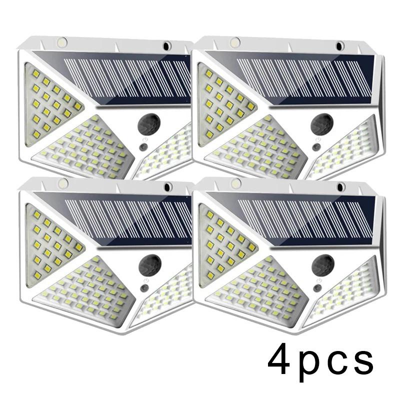 Outdoor 100 LED Wall Light Intelligent Human Body Sensing Solar Wall Light Outdoor Waterproof Courtyard Lighting Street Light