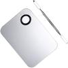 Cosmetics Mixing Palette 11.5x7.5 Cm Silver UBX with Knurled Handle Professional Makeup Tool