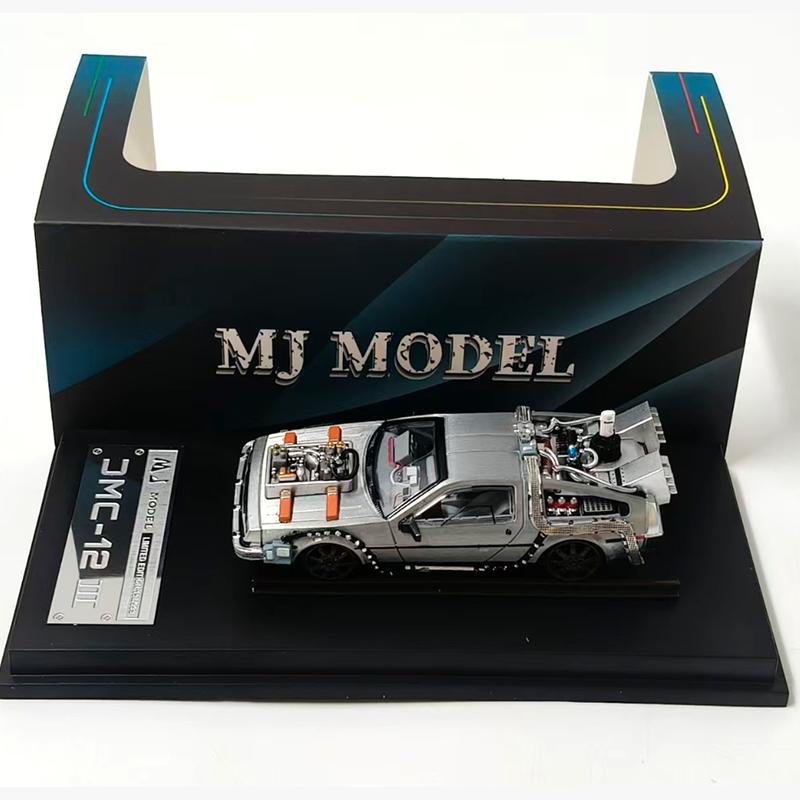 MJ 1/64 Alloy Car Model Back To Future Time Machine DeLorean12 DMC 12 DMC-12 Precision Model