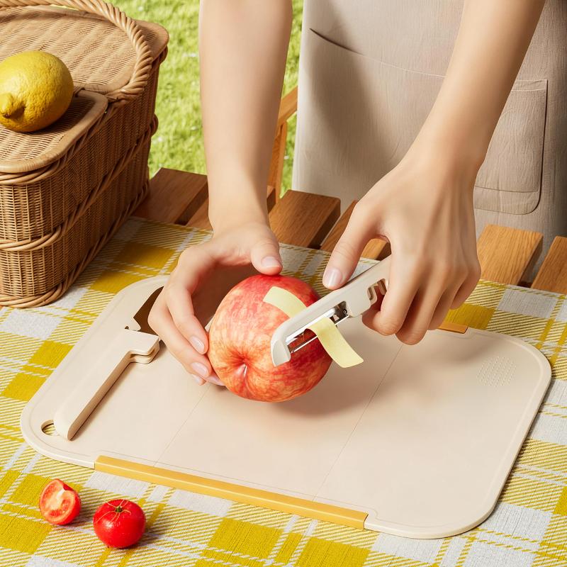 Multi-Functional Split‑Design Multi‑Purpose Fruit Knife, Portable Stainless Steel Peeler & Cutter With 135 Degree Rotatable Peeling