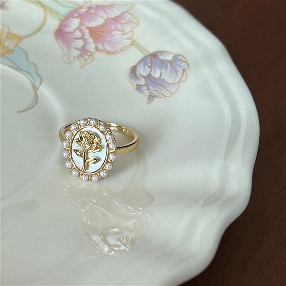 Li Luo Vintage Gold Gebürsteter 925 Sterling Silber Verstellbarer Damenring