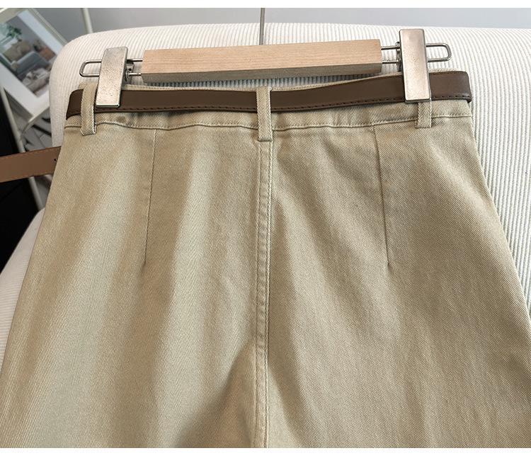 Spring 2026 Women's High-Waisted White Denim Wide-Leg Pants - Versatile, Loose, and Drapey for Petite Heights.