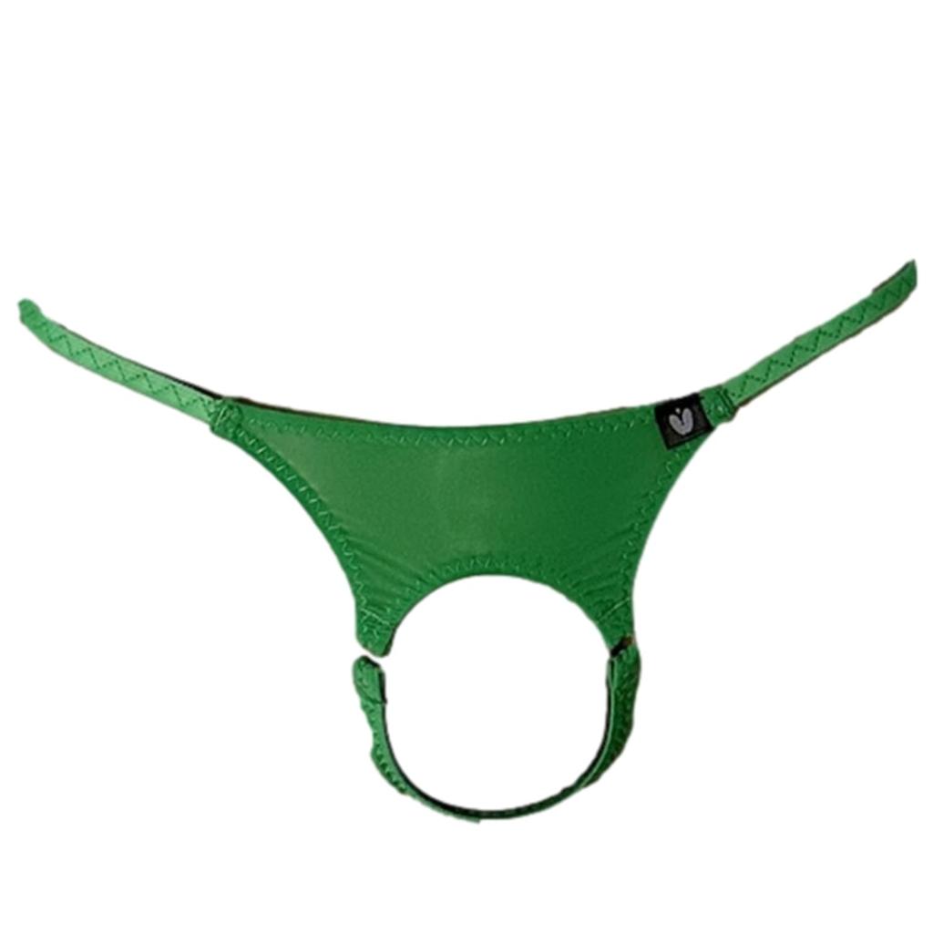 La Opening Design Open Front Pants Sexy Lingerie Inner Underwear [Heureux Joie] T-back Men's Men's (JP, Alphabet, M, GREEN)