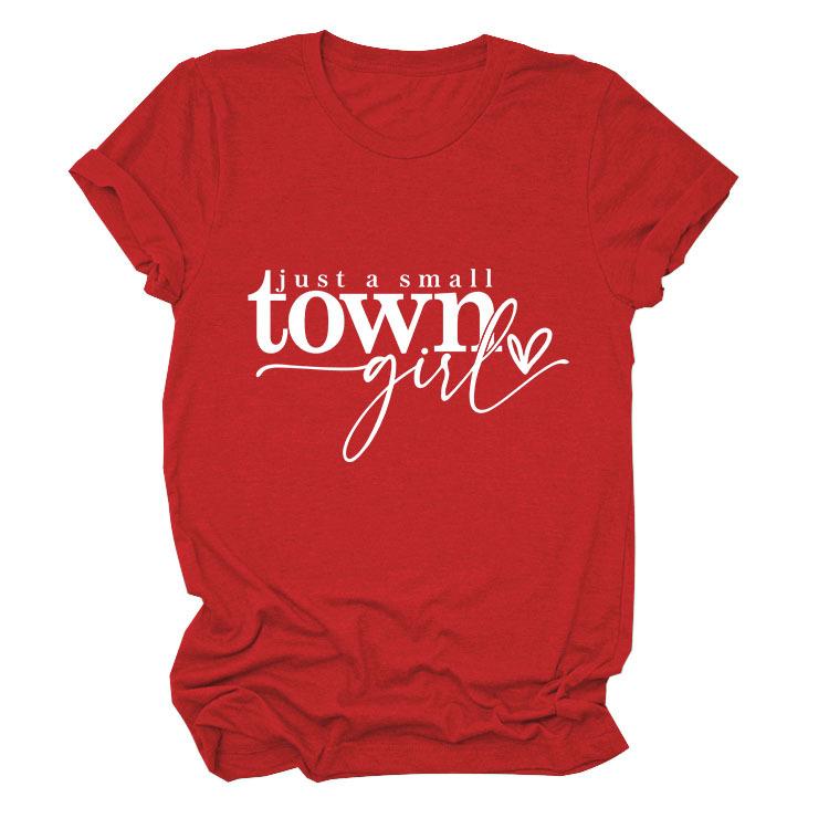 Casual just a small town letter print fashion ladies short sleeves