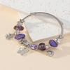 Handmade Beaded Bracelet With Crystal Beads Alloy Leaf Butterfly Pendant And Sparkling Rhinestone Charm