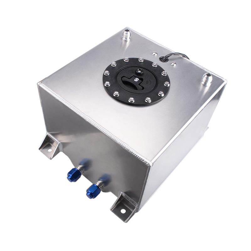 RASTP-High Quality Aluminum Universal 20L Oil Tank Mirror Polish Fuel Cell with Cap/Foam Inside with Sensor Fuel Tanks RS-OCC040