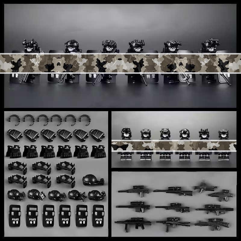 Military Mini Figures Collection Set, Special Forces Camo Commando Building Blocks, Army Role Play Toys Gift for Boys Children