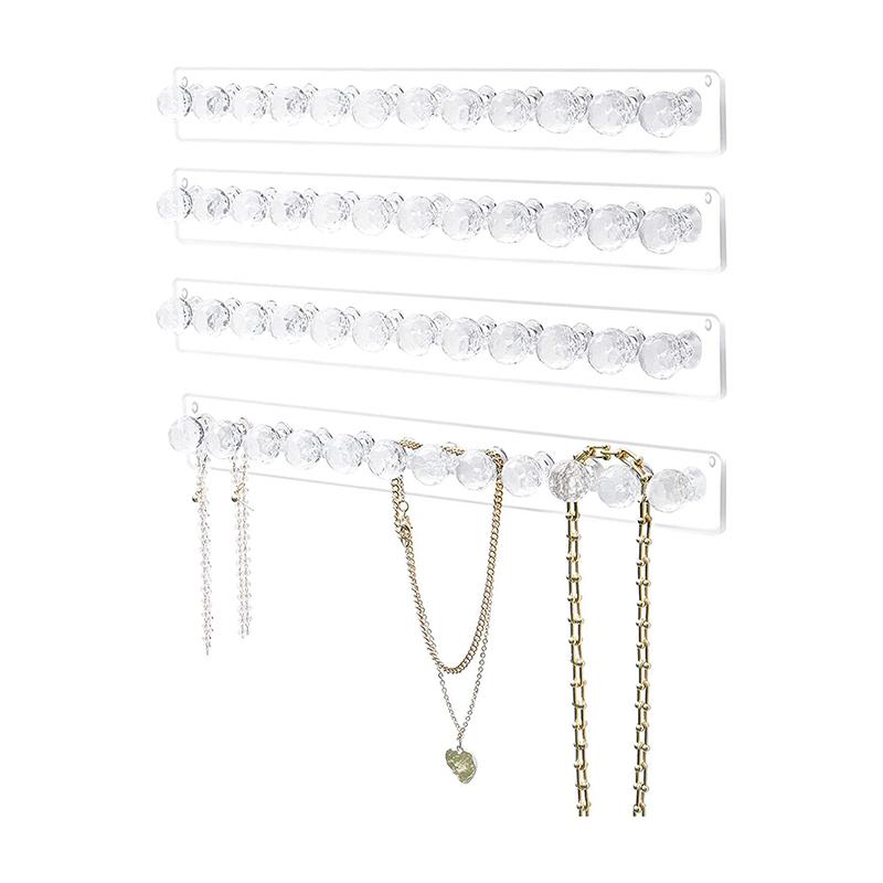 Estante de almacenamiento de joyas de acrílico transparente Soportes de joyería para montaje en pared Organizadores Almacenamiento y organización para el hogar