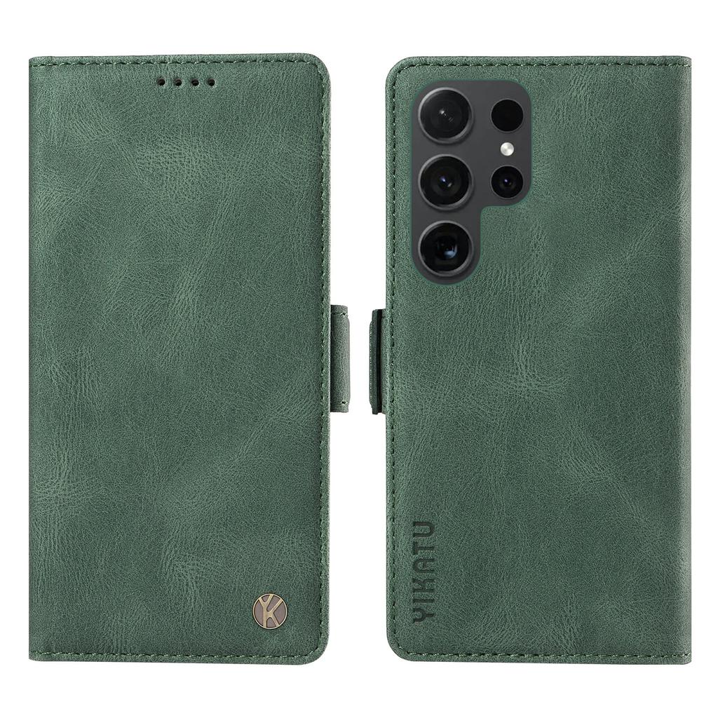 YIKATU YK-005 For Samsung Galaxy S24 Ultra Case Skin-touch Wallet Stand Leather Cover