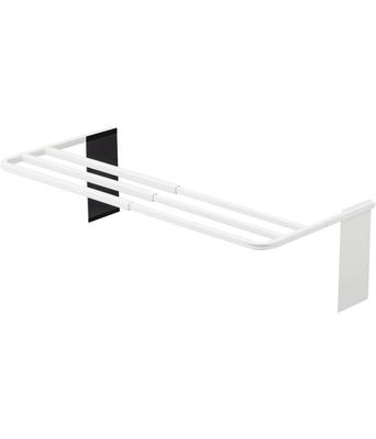 Yamazaki Magnetic Extendable Bath Towel Hanger for Washing Machine, White, Approx. W43 X D32 X H18cm, Plate, Towel Rack, Shelf, 4875