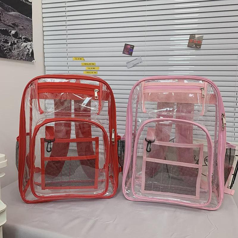 Transparent Waterproof PVC School Backpack - Large Capacity, Hot Sale