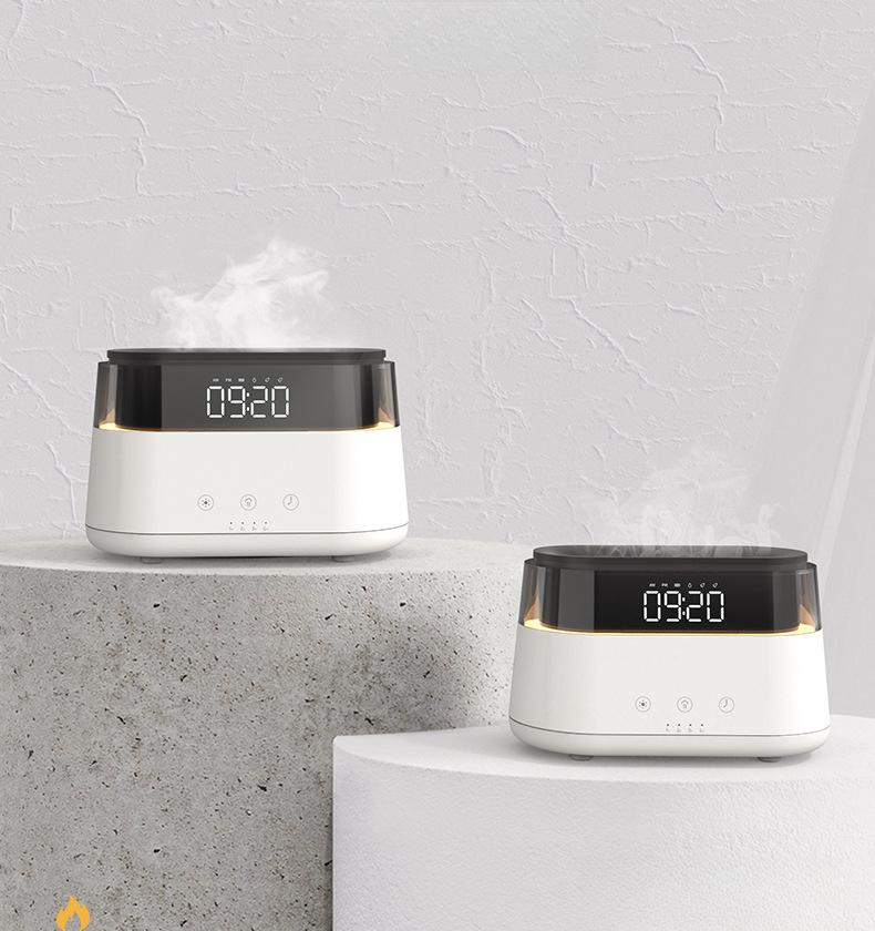 Clock flame aromatherapy machine usb home atmosphere light bedroom alarm clock automatic aromatherapy machine silent air humidifier