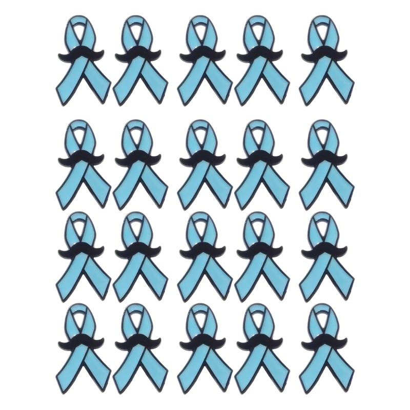 

20Pcs Blue Ribbon Alloy Brooch Pin Awareness Brooch Decorative Metal Lapel Pins For Clothing Bag Hat Costume Decoration 1