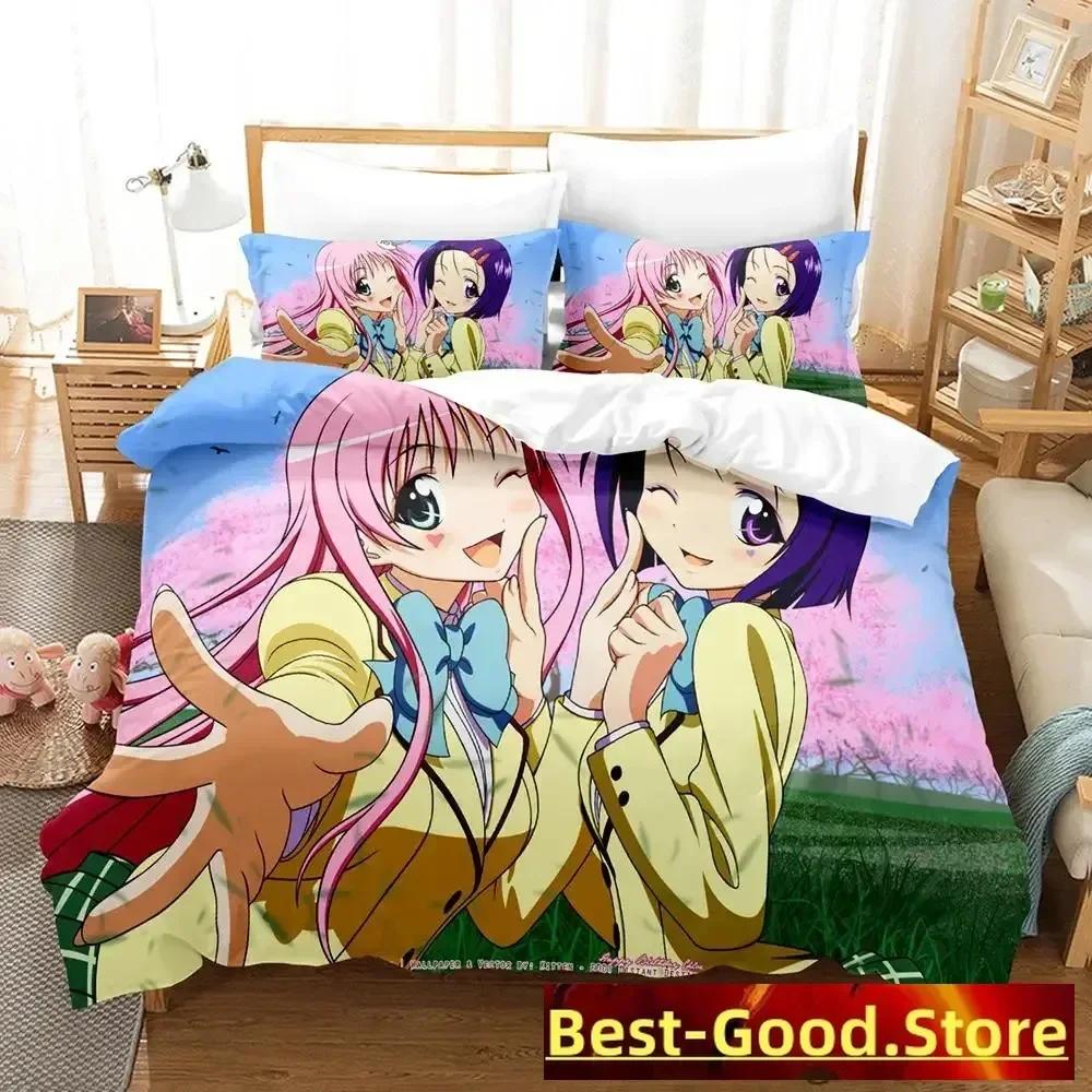 New To Love Ru Bedding Set Duvet Cover Sheet Printed Bed Set Pillowcase Bed Full Queen King Size Comforter Bedroom