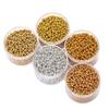 Premium 2.0mm Gold and Silver Glass Round Beads for DIY Jewelry Making