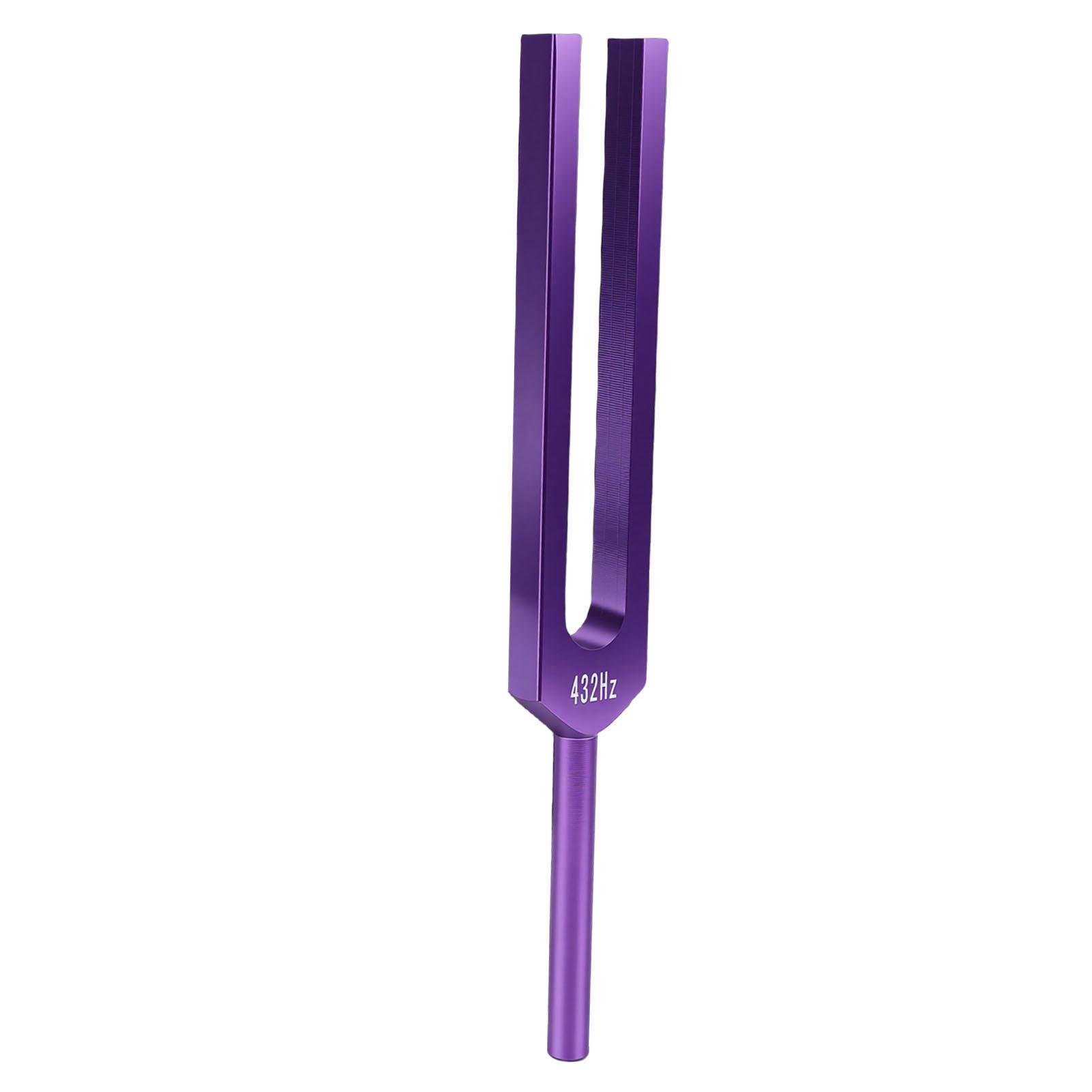 

432Hz Tuning Fork Yoga Meditation Aluminum Alloy Chakra Balancing Tuning Fork With Hammer Cleaning Cloth and Bag Purple фиолетовый