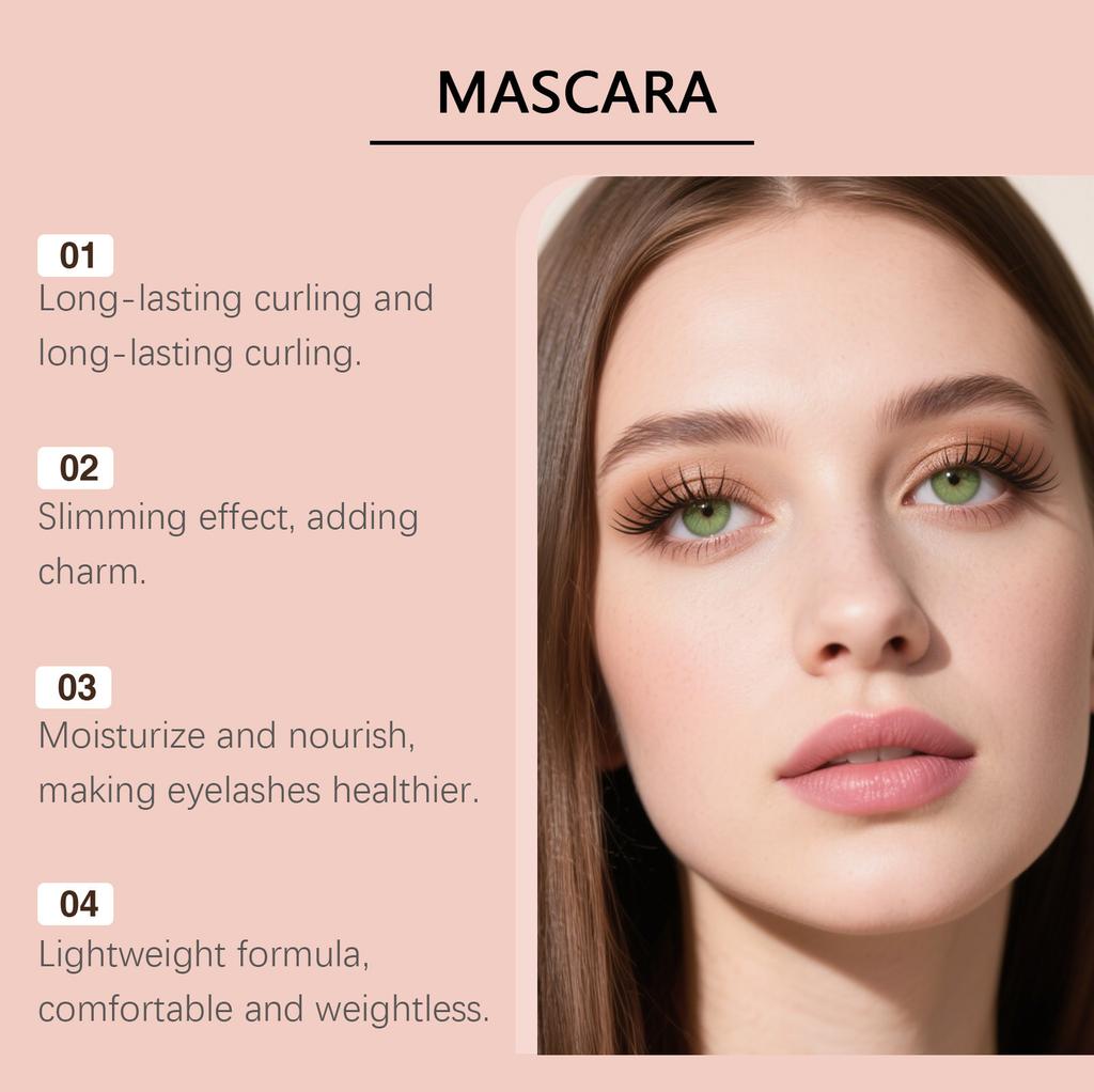 Zephoco Mascara Natürlicher Schwung Volumen Definierend Glatt Leichtes Augen Make-up Wasserfest Wischfest Verlängernd 3D-Effekt