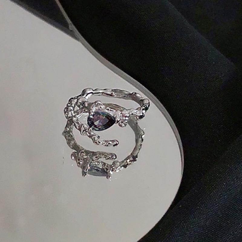 18K Gold Plated Pearl & Diamond Open Ring: High-End Fashion Jewelry for Women
