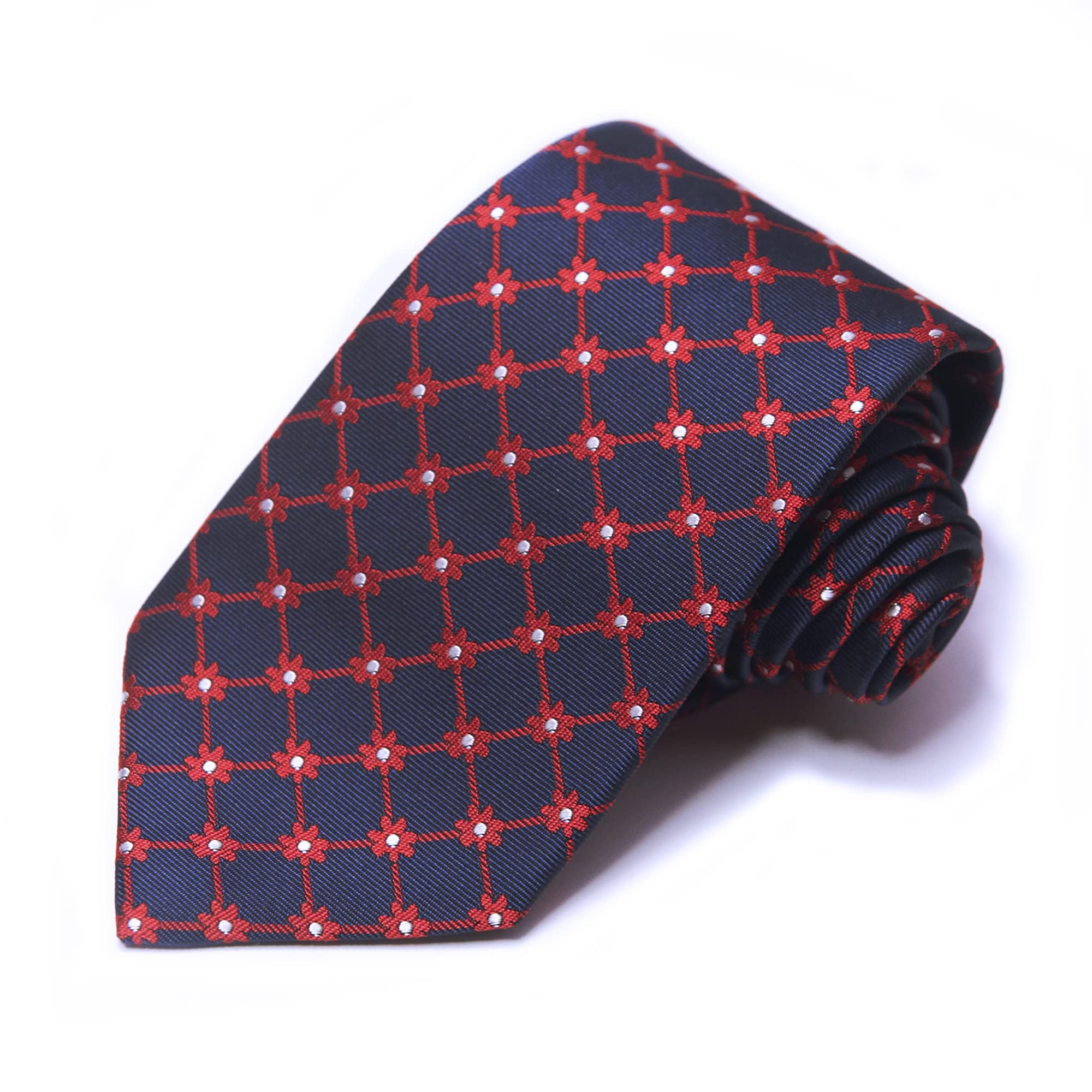 

Necktie Nishijin Textile Navy Red Checkered Floral Silk Birthday Day Gift Present Made in Japan [OnCoM] Father s thsu2010-001