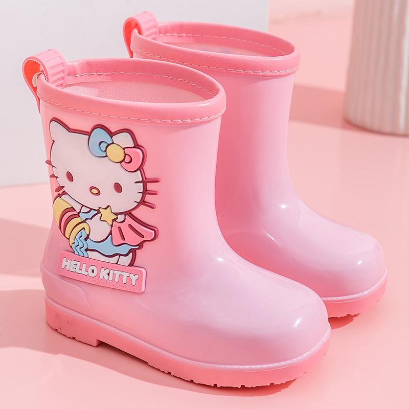 

Hello Kitty Hello Kitty Four Seasons Cartoon Children s Rain Boots Girls Soft Bottom Anti-Slip Kindergarten Rain Boots 160【Inner Length16cm】