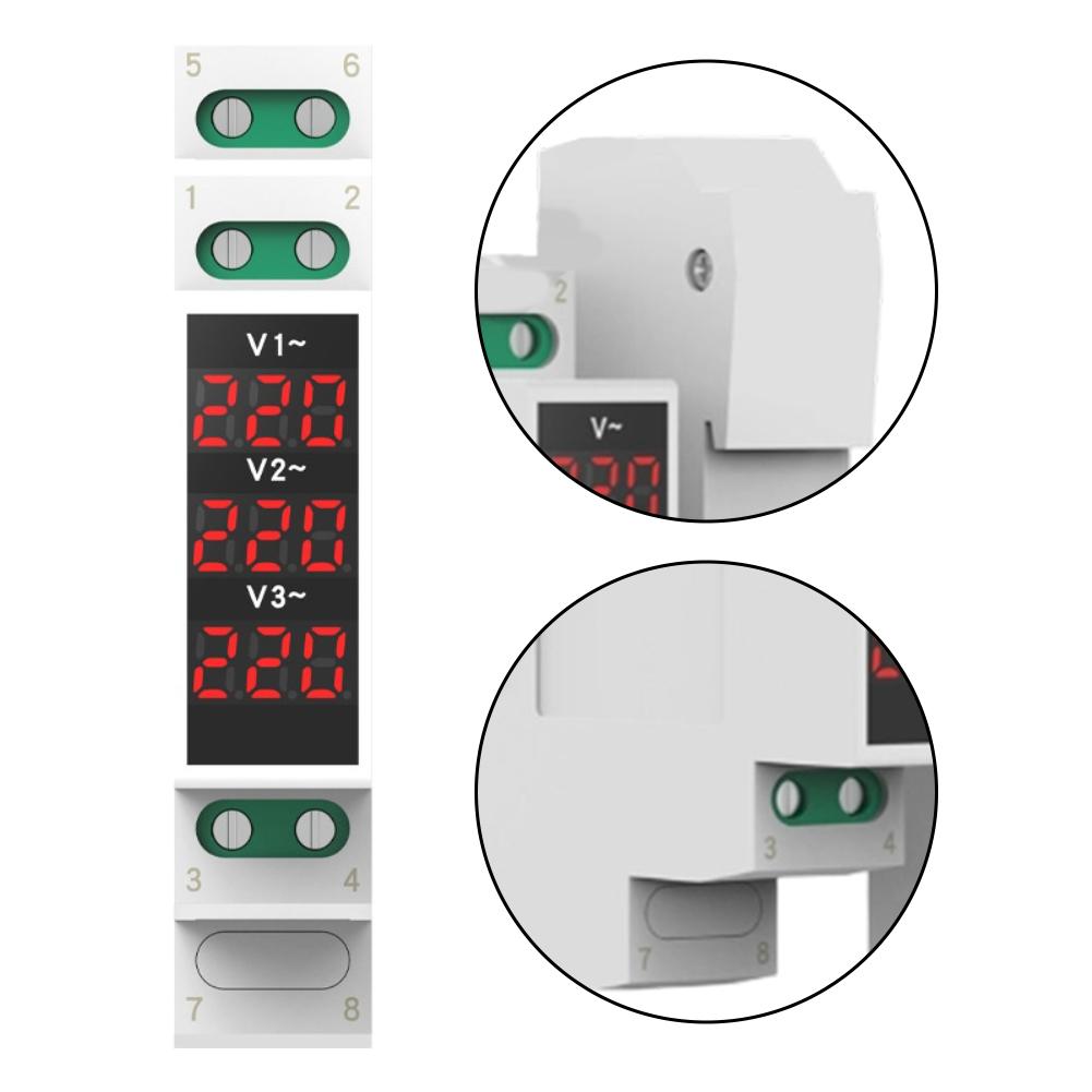 Three Phase Voltmeter Digital Display with Portable Design for Industrial and Commercial Electrical Monitoring