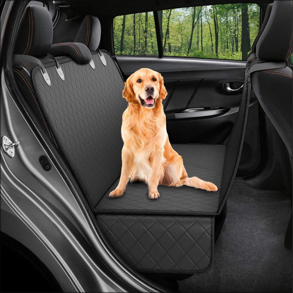 Dog Car Seat Cover Waterproof Scratch Proof Pet Seat Cover for Back Seat Cars Trucks SUVs Black Edge