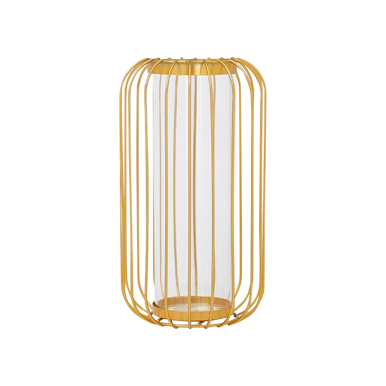 

Европейские железные художественные золотые гидропонные вазы, украшения, обеденный стол для гостиной, настольные украшения, сухоцветы, цветочные горшки One Size золотой