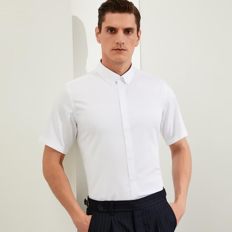 Men's Bamboo Fiber Non-Iron Short Sleeve Business Shirt