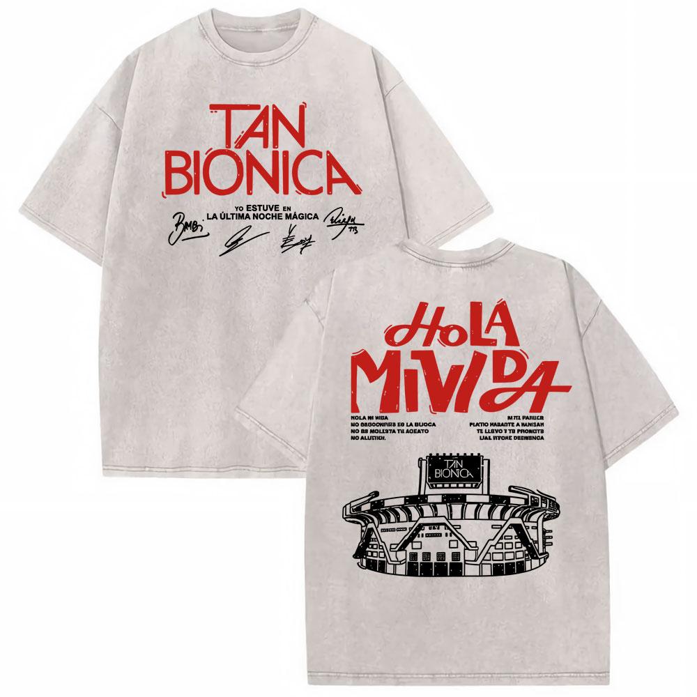 Rock Band Tan Bionica Chano  Graphic T Shirt Men Women Harajuku Streetwear Tshirt  Cotton Oversized Vintage Washed Tshirt